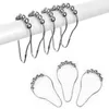 Bathroom Accessories Toilet Supplies Stainless Steel Curtain Hooks Bath Roller ball Shower Curtains Glide Rings Convenient Home HH0052SY