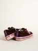 Semelle petites chaussures sales designer de luxe italien vintage mains V-Star LTD baskets en velours violet avec cuir laminé violet clair XX et étiquette de talon