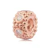 925 Silver Beads Rose Gold Charm Fits European Style Jewelry Bracelets1636186