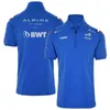 Alpine Alonso 2022 F1 레이싱 팀 모터 스포츠 야외 건조 스포츠 라이딩 폴로 옷깃 셔츠 자동차 팬 블루/화이트 Fade