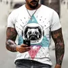 Köpek Hayvan Baskı Erkek T Shirt Harajuku Grafik Tee Yaz Estetik Sokak Giyim Aşk Köpek Sevimli Gömlek Kısa Kollu Karikatür Top 6xl 220607