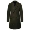 Cappotto invernale in lana da uomo doppio petto lungo trench casual giacca in lana spessa pisello Abrigo Hombre misto uomo T220810