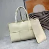 Weaving Tote Handbag Women Bag Genuine Leather Bags Shopping Handbags Embroidered Large Capacity Cowhide Leather Purse High Quality