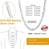 Chaînes U7 Solide 925 Chaîne en argent sterling pour hommes femmes adolescents bijoux italien Figaro / collier de superposition de bordure cubaine SC289