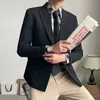 Abiti da uomo Giacche da uomo Stile britannico Per uomo Doppio petto Business Casual Giacche da uomo Cappotto da cerimonia per ufficio Matrimonio