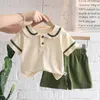 Été garçons vêtements collège vent sport costume pour enfants lâche enfant en bas âge garçon vêtements ensembles polo chemises shorts 2 pièces tenues 220615