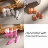 False unhas 500pcs/conjunto Fake Long Coffin esmalte acrílico Clear Reusable Pressione na capa completa Decorações de arte da ponta da ponta da tampa da tampa completa LY1989