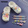 Cute Jelly Croc Charms JIBZ Flower Bow Пряжка Аксессуары Набор Брендовая Дизайнерская Обувь Шарм Модные Украшения Для Обуви Оптом 220720