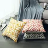 Cushion/Decorative Pillow Geometric Embroidery Cushion Cover Yellow Grey Canvas Square Cotton Pillowcase 45x45cm Home Decoration Throw Pillo