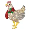 Легкая курица с шарфом праздничного украшения