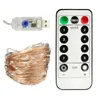 سلاسل LED USB أضواء التحكم عن بعد 3/4/5/10/20 متر ديي النحاس الأسلاك الجنية عيد الحب زخرفة عيد الميلاد عيد الميلاد.