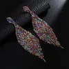 Dangle & Chandelier Wholesale 6 Pairs/Lot Bulk Multicolor Rhinestone Long Tassel Earrings Women Luxury Party Club Bridal Big Drop EarringsDa