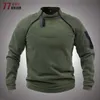 Sweats à capuche pour hommes Sweat-shirts Veste tactique extérieure Hommes Vêtements de chasse militaires Fermetures à glissière chaudes Pull polaire Hommes Couleur unie Coupe-vent Le