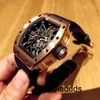 Męski automatyczny zegarek mechaniczny Japan West Iron City Ruch Watch Guma Paspband Rozmiar 50x42mm316 Fine Stal UK2O