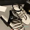 Designers Fashion Luxury Low Heel Pearl Accessories Sandals Simple and Elegant Diamond Lattice Leather Lace-Up Ankle Heel