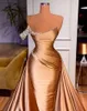 2022 Chic One Shoulder Crystal Mermaid Prom Dress Ruffles Aftonklänningar med avtagbart tåg BC1289 C0417