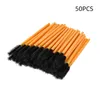 Tige dorée point noir beauté maquillage ménage sourcil brosse ananas type jetable silicone cils brosse 50 pcs