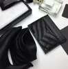 Designer Black Short Mulheres Bolsa de Cartão de Card de Metal Metal Logo Aberto da moda simples feminino clássico de luxo de luxo bolsa de cartão de crédito de bolsa