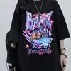 Camiseta Bratz Feminina Camiseta Oversized Aesthetic Harajuku Y2k Tops Masculino Streetwear Preto Casual 100% Algodão Camiseta Manga Curta 220614