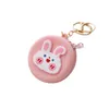 Coin Bag Keychains Silicone Round Purses Wallet Key Chains Rings Fashion Animal Rabbit Strawberry Bear Rainbow Peach Keyrings Tillbehör