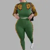 Kvinnors plus -storlek Tracksuits Clothing 5xl Streetwear 2 Piece Set Womens Outfits Långärmad skördestopp
