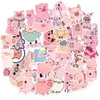 New Waterproof 10/30/50PCS Cute Pink Pig Cartoon Stickers Graffiti Decals Laptop Bike Fridge Phone Guitar Luggage Sticker Kids Toy Car sticker