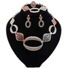 Nigeriaanse vrouwen sieraden sets goud vergulde kettingen ringen oorbellen armband mode trends trouwfeest accessoires