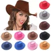 Fashion Vintage Cowboy Hat Western Stile Suede Suede Cappello jazz con cappelli Fedora Accessori per uomini per uomini FY3768 0629