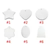 Sublimatie 3 inch keramische ronde hanger kerstboom ornamenten vakantiedecor met touw blanco diy voor warmtepersafdruk