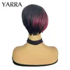 Pixie Cut Wig Colored Short Straight Bob capelli umani per donne nere Remy Full Machine Made Cheveux Humains Yarra 220609