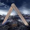 R8302 FLIPPER Kniv VG10 Damascus stål Drop Point Blade Rostfritt stål Handtag Boll Boll med Boll Bearing EDC Pocket Knives med nylonpåse