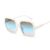 Lunettes de soleil mode Vintage femmes luxe carré lunettes de soleil femme marque Designer dégradé rose bleu lentille