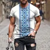 T-shirt da uomo HD Full Print Nero Bianco T-shirt retrò da uomo Moda casual Girocollo Manica corta Fitness Boxe Tuta da basket TopMe