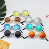 Crianças Óculos de sol Metal redondo pérolas garotas boby infantil óculos de sol gafas de sol uv400