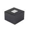 Scatole per orologi Custodie Fashion Luxury Black Wood Gigh-grade Flannel Storage Box Vernice lucidata Brand Display Gift Jewelry OrganizerWatch Hele