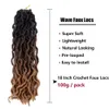 18 tum gudinna faux locs virkning hår 24 står/pack zigenare locs wavy twid flätande hårförlängningar ls18