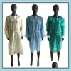 Fartuchy domowe tekstylia ogrodowe niekoślona suknia ochronna 3 kolory unisex jednorazowy odporny na kurz.