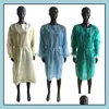 Tabliers Home Textiles Jardin Non-tissé Protection Robe 3 Couleurs Unisexe Jetable Antipoussière Protection Cuisine Sea Drop Delivery 2021 Vuhzc