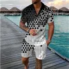 Men S Tracksuit Suit Casual 3D Printing Holiday Polo Shirt Sportswear Fitness Sports 2 Set kläder Sweatpants Man 220621GX