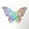 12 Sztuk / Papier Hollow Hollow 3D Butterfly Cake Cupcake Topper Decoration Naklejki Zestaw do dekoracji weselnych