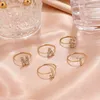 Mode Initiële letter Gold Color Metal Ring For Women Initialen Naam Alphabet Creative Finger Rings Trendy Party Jewelry Gifts