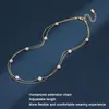 Chokers High Quality Gold Simple Fashion Kpop Pearl Choker Necklace Cute Double Layer Chain Pendant For Women Jewelry Girl GiftChokers