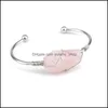 Bedelarmbanden sieradendraad wrap natuursteen hexahedron armband amethist aventurine roze kristalbangle voor wo dhdj2