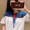 Short Sleeves Men's and Women's Loose Couple T-shirt Tide Mb Phantom Water Drop Feather Wings 19ss 10s1S1