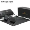 Kingseven Boutique TR90フレームアルミニウムメンズサングラス偏光女性四角い色合いUV400 D SOL 220511