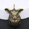 Decorative Objects & Figurines Brass Handicraft Keyring Casting Pig Magic Bell Key Car Button Wind Tibetan Bronze Creative Gift Home Decorat