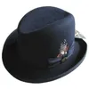 Berets Classic Wool Feel Homburg Wordfather Fedora Bowler Шляпа для мужчин