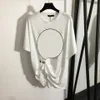 Luxury Pin Women T Shirt Bomull Loose Short Sleeve Tees Hip Hop Shirts Högkvalitets bomullstopp