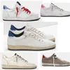 Basketskor White Italy Golden Shoes Classic Doold Dirty Golden Sneakers Glitter med Shearling Leather Lowtop Ball Star and Heel Metal