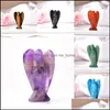 1PC Naturalne ametyst Angel Gem Pocket Guardian Healing Scpture Home Dekoration